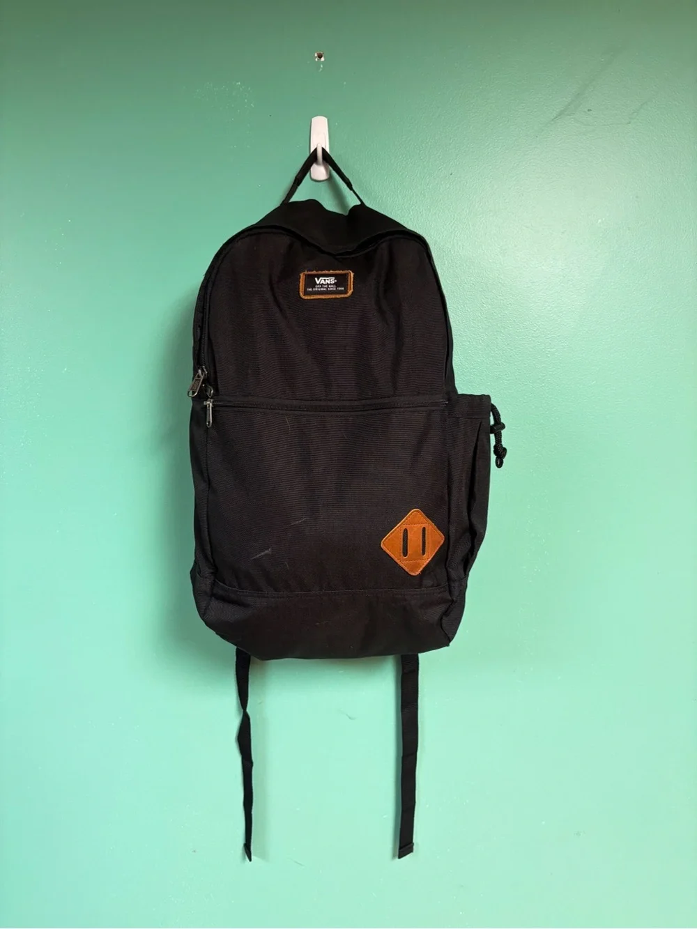 Vans Van Doren Black Canvas Backpack Classic Logo School Travel Bag